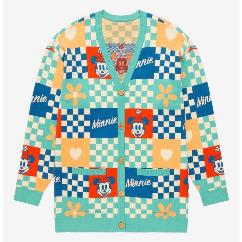 Disney Minnie Mouse Checkered Patchwork Cardigan